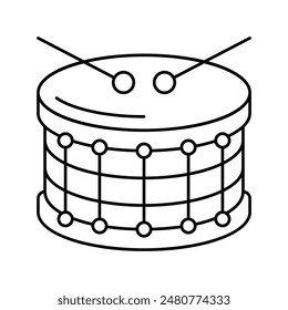 drum music line icon vector. drum music sign. isolated contour symbol black illustration