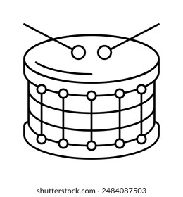 drum music line icon vector. drum music sign. isolated contour symbol black illustration