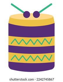 drum music mardi gras icon isolated