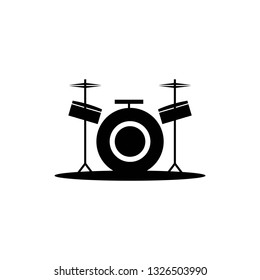 Drum music monochrome icon in trendy isolated on white background. vector illustration, EPS 10. vector