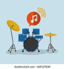 drum music sound instrument icon. Flat and Colorful illustration. Vector illustration