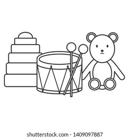 drum musical with bear teddy toys