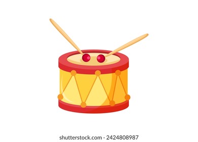 Drum Musical Instrument Flat Sticker Design