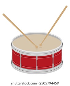 drum musical instrument flat style vector illustration isolated on white background