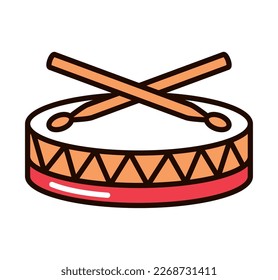 drum musical instrument icon isolated
