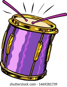 drum musical instrument. Pop art retro vector illustration drawing