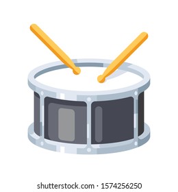 Drum musical instrument vector icon