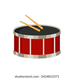 Drum musical instrument vector illustration. Percussion music instrument.