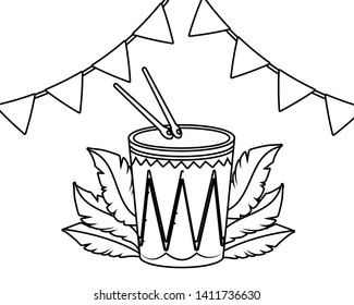 drum musical instruments in black and white