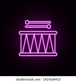 drum neon icon. Elements of toys set. Simple icon for websites, web design, mobile app, info graphics