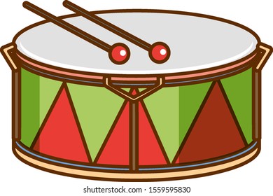 Tambor en ilustración de fondo blanco