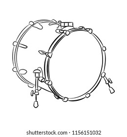 drum on white background linear vector illustration. It is used in web design and printing