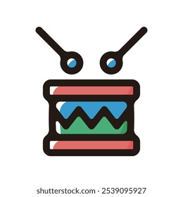 Drum outline icon for graphic design, apps and websites