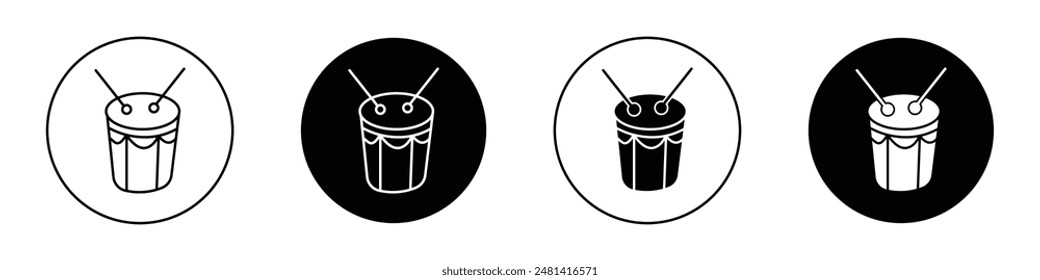 Drum outlined icon vector collection.
