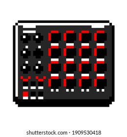 Drum Pad Digital Controller Device In 8bit Pixel Art Style