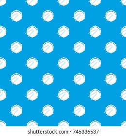 Drum pattern repeat seamless in blue color for any design. Vector geometric illustration
