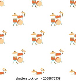 Drum pattern seamless background texture repeat wallpaper geometric vector