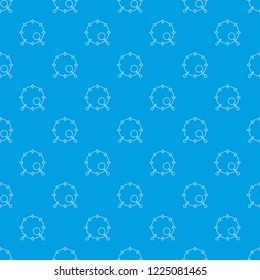 Drum pattern vector seamless blue repeat for any use