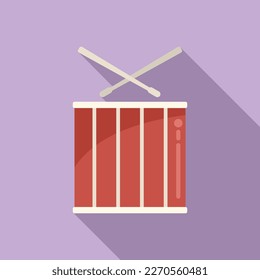 Drum percussion icon flat vector. Music kit. Drummer instrument