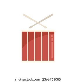 Drum percussion icon flat vector. Music kit. Drummer instrument isolated