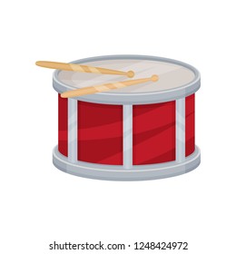 Drum, percussion musical instrument vector Illustration on a white background