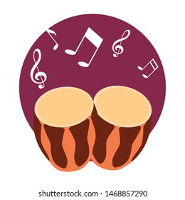 drum percussion musical on note background