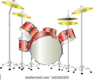 Drum , Pop Rock Music Instrument - Vector