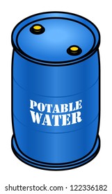 A drum of potable water for remote locations and emergencies.