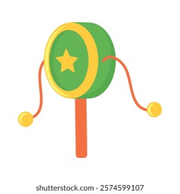 drum rattle baby toy isolated icon