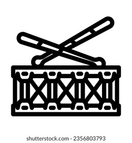 drum retro music line icon vector. drum retro music sign. isolated contour symbol black illustration