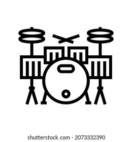 Drum Rhythm Bass Instrument Line Icon Vector. Drum Rhythm Bass Instrument Sign. Isolated Contour Symbol Black Illustration