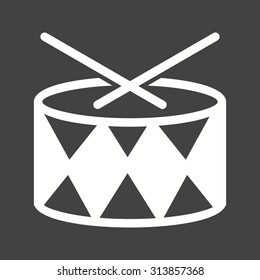 Drum, roll, drummer icon vector image.Can also be used for toy and games. Suitable for mobile apps, web apps and print media.