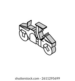 drum roller construction car vehicle isometric icon vector. drum roller construction car vehicle sign. isolated symbol illustration