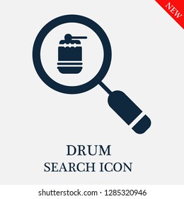 Drum search icon. Editable Drum search icon for web or mobile.