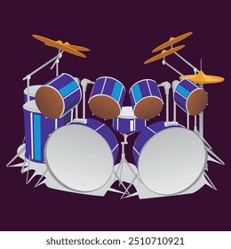 Drum Set Clip Art Music Instrument Illustrations Vector EPS