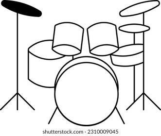 drum set drummer band drum music Outline