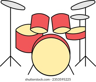 drum set drummer band drum music Outline