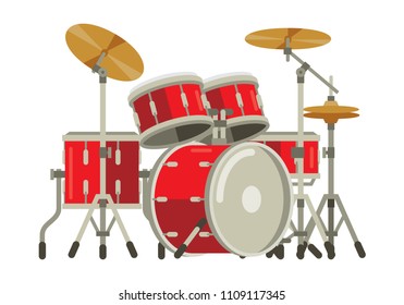 Drum set flat style vector illustration
