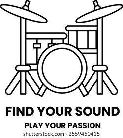 A drum set with a drum head and drum shells