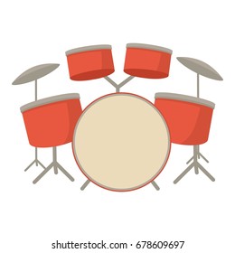 Drum set icon. Cartoon illustration of drum set vector icon for web