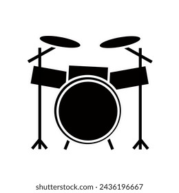 Drum set icon isolated on white background.