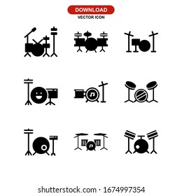 drum set icon or logo isolated sign symbol vector illustration - Collection of high quality black style vector icons
