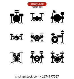 drum set icon or logo isolated sign symbol vector illustration - Collection of high quality black style vector icons
