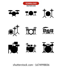 drum set icon or logo isolated sign symbol vector illustration - Collection of high quality black style vector icons
