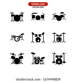 drum set icon or logo isolated sign symbol vector illustration - Collection of high quality black style vector icons
