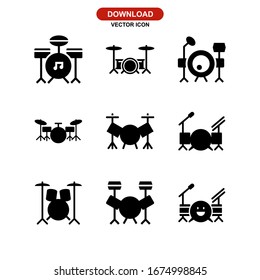 drum set icon or logo isolated sign symbol vector illustration - Collection of high quality black style vector icons
