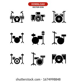 drum set icon or logo isolated sign symbol vector illustration - Collection of high quality black style vector icons
