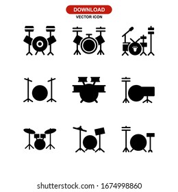 drum set icon or logo isolated sign symbol vector illustration - Collection of high quality black style vector icons
