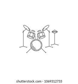 Drum set icon. Simple element illustration. Drum set symbol design template. Can be used for web and mobile on white background