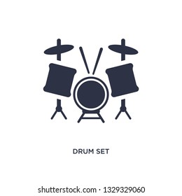 drum set icon. Simple element illustration from hobbies concept. drum set editable symbol design on white background. Can be use for web and mobile.